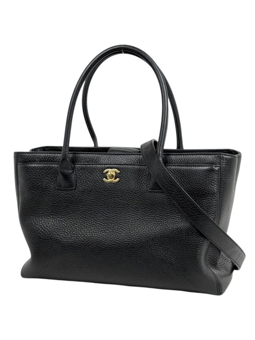 Chanel Tote Executive Line CC Logo Leather Black